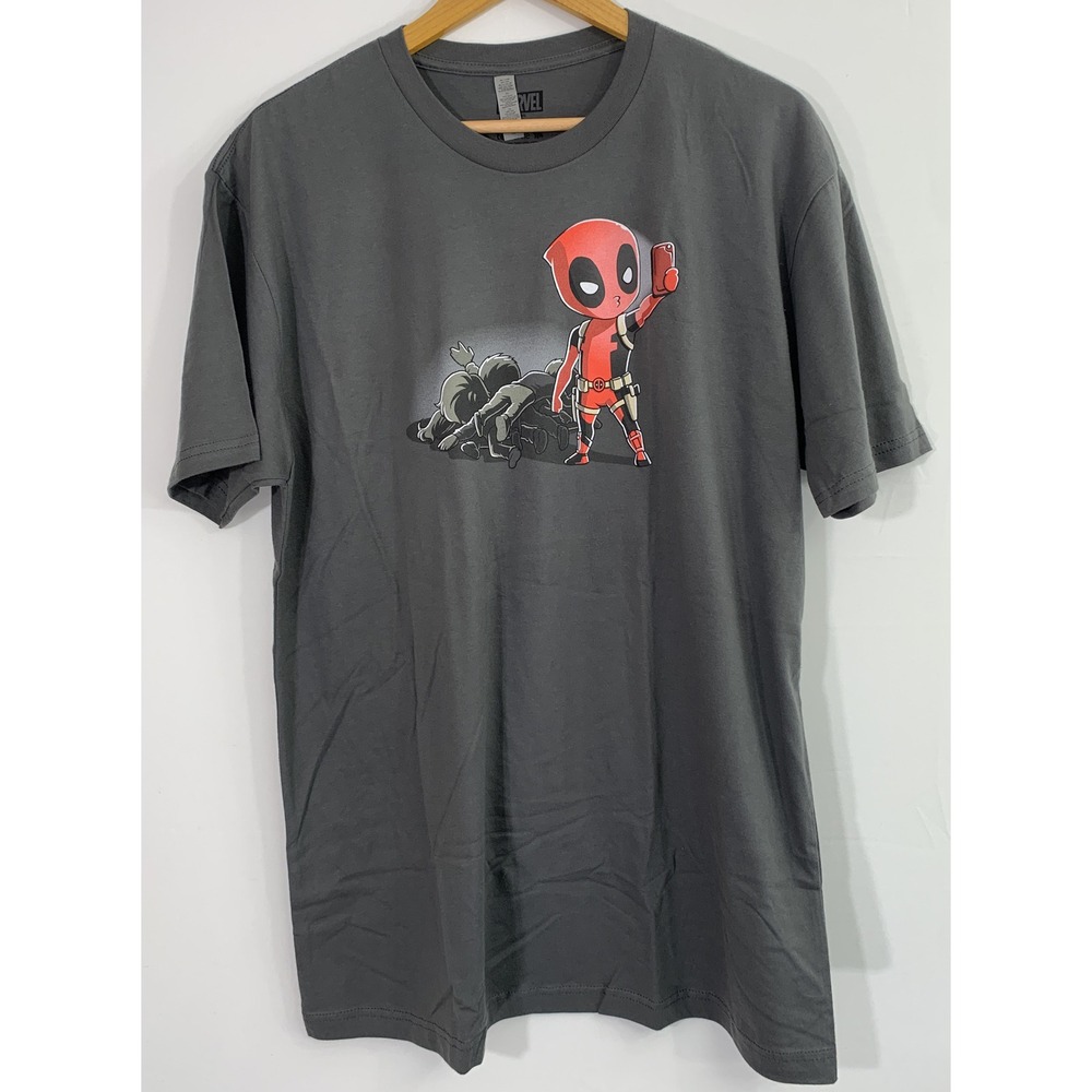 Marvel Universe Deadpool Men's T-shirt XL Gray Tee Turtle‎ 100% Cotton